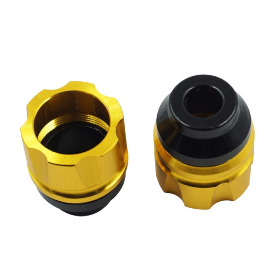 2 Pairs Motorcycle Modified Accessories Anti-Drop Cup CNC Aluminum Alloy Anti-Collision And Shock Absorbing Front Fork Cup(Golden)