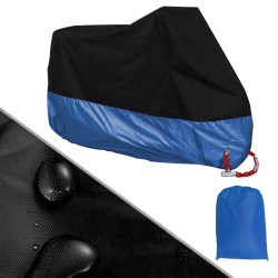 190T Motorcycle Rain Covers Dustproof Rain UV Resistant Dust Prevention Covers, Size: L(Black and Dark Blue)