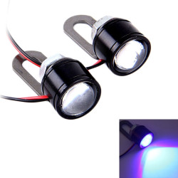 2 PCS 12V 3W Eagle Eyes LED Light For Motorcycle ?Wire Length: 45cm(Blue Light)