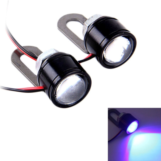 2 PCS 12V 3W Eagle Eyes LED Light For Motorcycle ?Wire Length: 45cm(Blue Light)