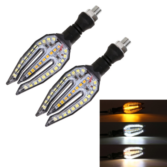 Motorcycle Turn Signal Light DC12V 1W 33LEDs SMD-3528 Lamp Beads (White Light)