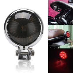 Speedpark 12V Motorcycle Modified Tail Light Brake Light for Harley(Silver+Black)
