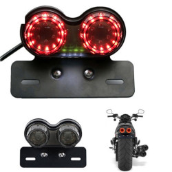 Motorcycle Modified Retro LED Integrated Rear Taillight Brake Light(Smoked Black Shell)