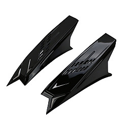 1 Pair Motorcycle Helmet Horns Plastic Paste Decoration(Shiny Black)