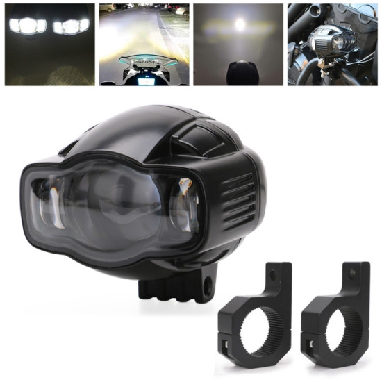 Speedpark Motorcycle Fog Light 22-40mm USB LED Motorcycle Spotlight with Bracket for Yamaha / Kawasaki / BMW / Honda