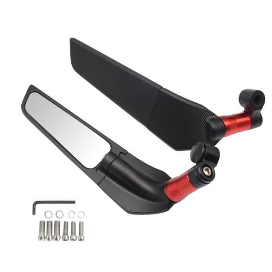 Motorcycle Modification Fixed Wind Wing Rearview Mirror (Red)
