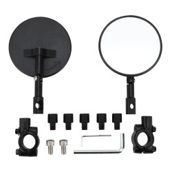 Universal ATV Round Foldable Rearview Mirror Reflective Mirror(Black)