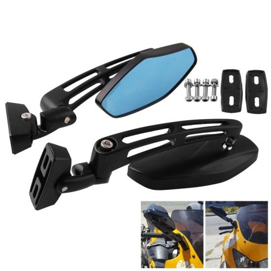 1 Pair MB-MR018-BK For Honda CBR 600 F3 F41 / Kawasaki Ninja 250 500 Harley Motorcycle Modified Hexagon handle Reversing Mirror Reflector