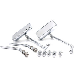 1 Pair HP-J009 Motorcycle Square Reversing Mirror(Silver)