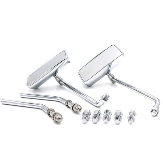 1 Pair HP-J009 Motorcycle Square Reversing Mirror(Silver)