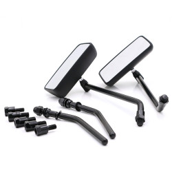 1 Pair HP-J009 Motorcycle Square Reversing Mirror(Black)