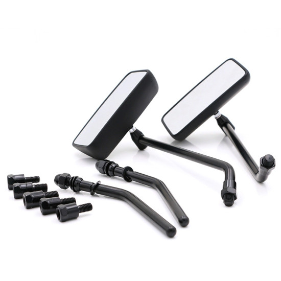 1 Pair HP-J009 Motorcycle Square Reversing Mirror(Black)
