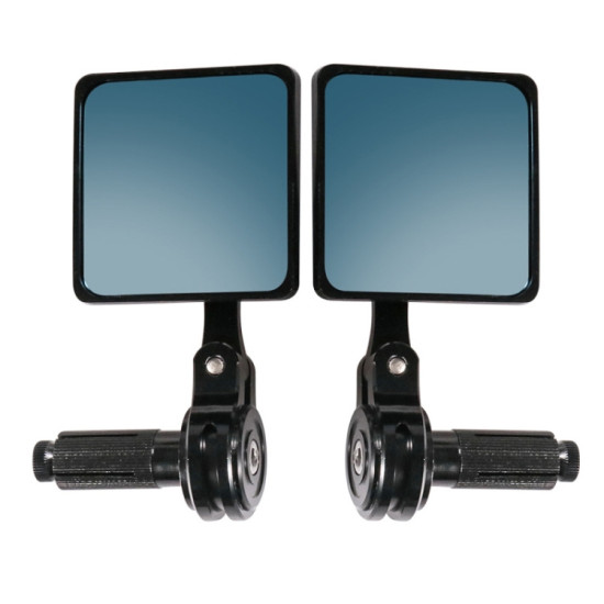 1 Pair HP-J023 Motorcycle Modified Retro Square Rearview Mirror(Black)