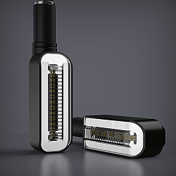 1 Pair Skyline Motorcycle Flow Steering Lamp 12V Modified LED Turn Lamp(With Handle White)