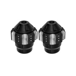 1pair QCB-011 Universal Aluminum Alloy Anti-Fall Front Fork Cup Motorcycle Wheel Protection Ball(Black)