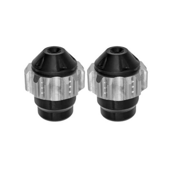 1pair QCB-011 Universal Aluminum Alloy Anti-Fall Front Fork Cup Motorcycle Wheel Protection Ball(Silver)
