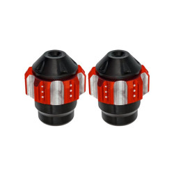1pair QCB-011 Universal Aluminum Alloy Anti-Fall Front Fork Cup Motorcycle Wheel Protection Ball(Red)