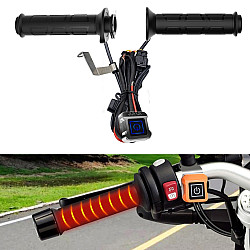 WUPP ZH-983C1 Motorcycle Modified Intelligent Electric Heating Hand Cover Heated Grip Handlebar with Three Gear Temperature Control(Black)