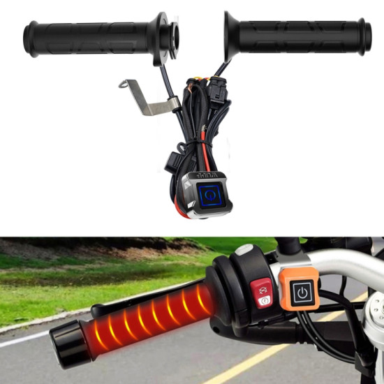 WUPP ZH-983C1 Motorcycle Modified Intelligent Electric Heating Hand Cover Heated Grip Handlebar with Three Gear Temperature Control(Black)