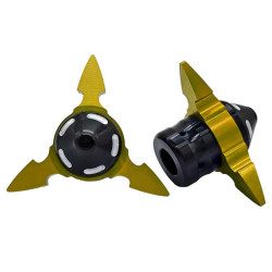 1pair QCB-034 Aluminum Alloy Dart Front Fork Cup Wheel Anti-fall Wear-resistant Decorative Cup(Gold)