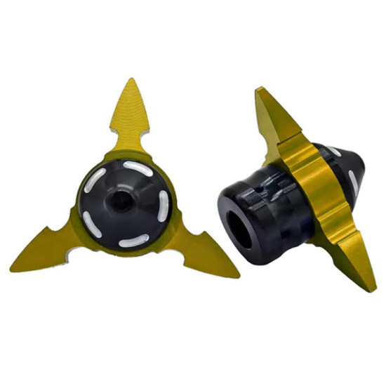 1pair QCB-034 Aluminum Alloy Dart Front Fork Cup Wheel Anti-fall Wear-resistant Decorative Cup(Gold)