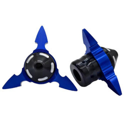 1pair QCB-034 Aluminum Alloy Dart Front Fork Cup Wheel Anti-fall Wear-resistant Decorative Cup(Blue)