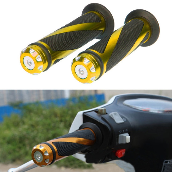 1 Pair Motorcycle Modified General Aluminum Alloy Throttle Handle(Gold)