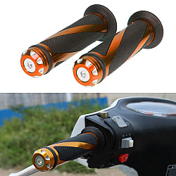 1 Pair Motorcycle Modified General Aluminum Alloy Throttle Handle(Orange)