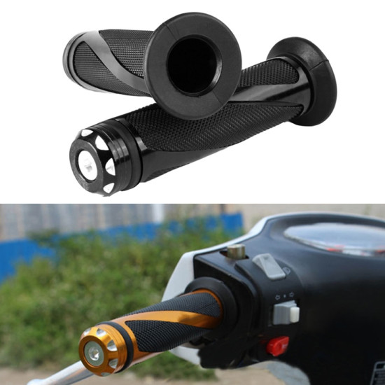 1 Pair Motorcycle Modified General Aluminum Alloy Throttle Handle(Black)