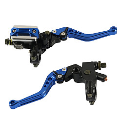 1 Pair A6313-01 22mm Motorcycle Brake and Clutch Master Cylinder Hydraulic Handbrake Handle(Blue)