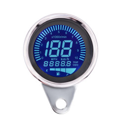 Motorcycle Multi-functional Modification Instrumentation Motorcycle Odometer Speedometer Tachometer Oil Gauge(Silver)
