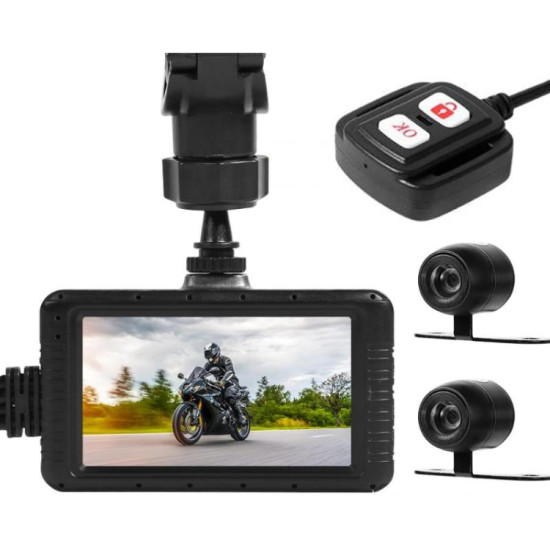 SE100 3 inches HD 1080P Video Motorcycle DVR, Support TF Card / WiFi / GPS / Loop Recording, with Remote Control