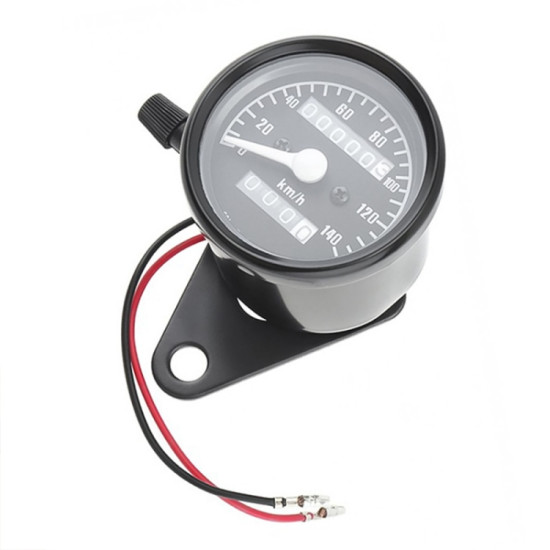 Motorcycle Retro Modified Odometer Speedometer Kilometer (Black)
