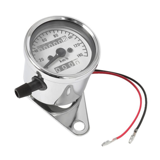 Motorcycle Retro Modified Odometer Speedometer Kilometer (Silver)