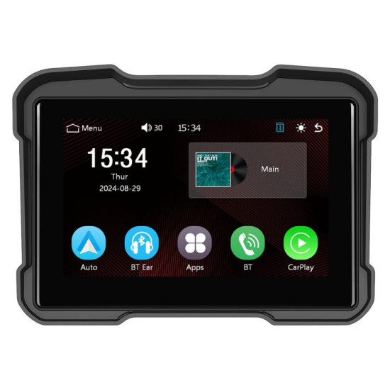 Motorcycle Wireless CarPlay and Android Auto 5 inch HD Screen Waterproof Navigator(Black)