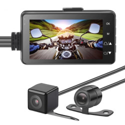 MT-80 3.0 inch 140 Degrees Wide Angle HD Video Motorcycle Dual Camera DVR, Support TF Card (32GB Max)