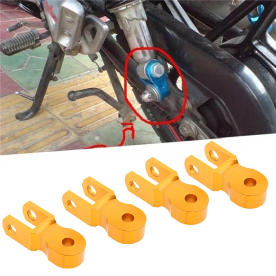 2 Pairs Shock Absorber Extender Height Extension for Motorcycle, Size: Large(Yellow)