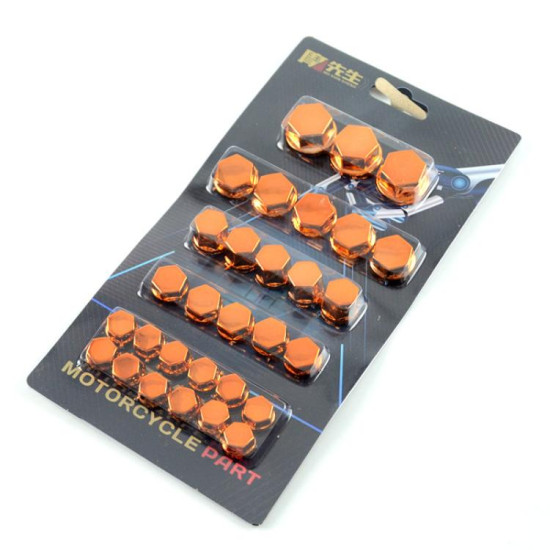 Motorcycle Modification Parts Screw Cap Decorative Parts Scooter Engine Screw Nut Cap Cover(Orange)