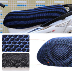 Waterproof Motorcycle Sun Protection Heat Insulation Seat Cover Prevent Bask In Seat Scooter Cushion Protect, Size: M, Length: 60-70cm; Width: 40-45cm(Black Blue)