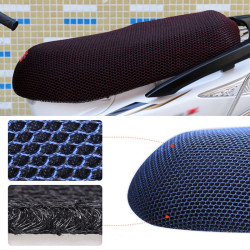 Waterproof Motorcycle Sun Protection Heat Insulation Seat Cover Prevent Bask In Seat Scooter Cushion Protect, Size: M, Length: 60-70cm; Width: 40-45cm(Black Red)