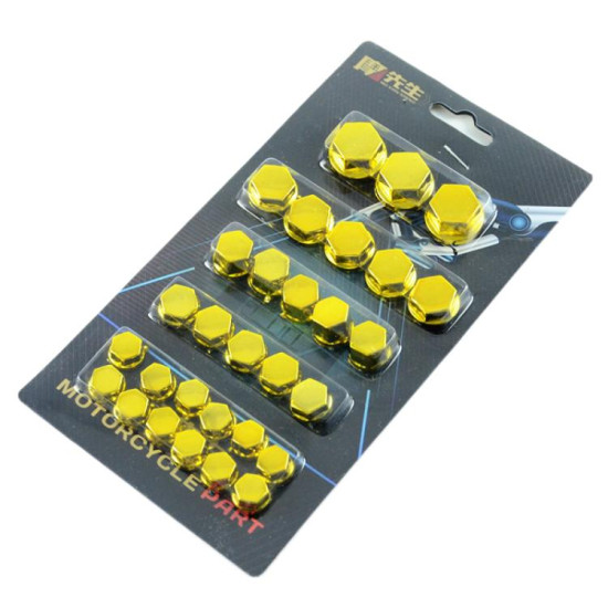 Motorcycle Modification Parts Screw Cap Decorative Parts Scooter Engine Screw Nut Cap Cover(Golden)