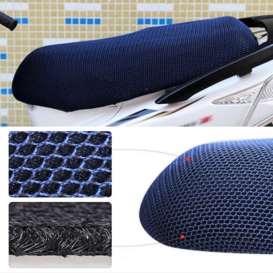 Waterproof Motorcycle Sun Protection Heat Insulation Seat Cover Prevent Bask In Seat Scooter Cushion Protect, Size: XXL, Length: 86- 92cm; Width: 40-56cm(Blue)