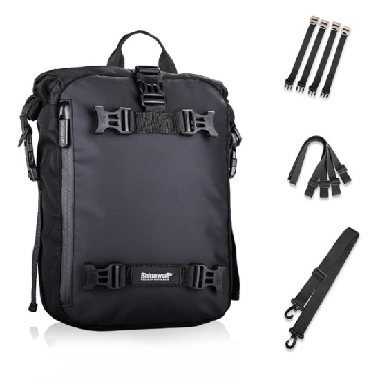 Rhinowalk Multi-Function Motorcycle Rear Seat Bag Combination Rear Shelf Pannier, Colour: Black 10L