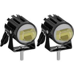 1pair 12V-85V Motorcycle Headlights Dual-color Automotive LED Working Headlights, Color: White + White Light Without Flashing