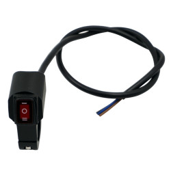 Motorcycle Modification Aluminum Alloy Waterproof Retro Switch Headlight Shot Light Discharge Switch(Red Button)