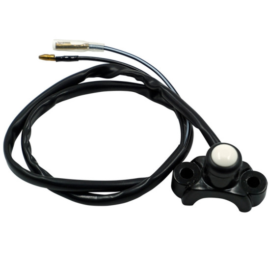 Motorcycle Modification Self-Locking Single Switch Headlight Fog Light Brake Light Emergency Light Switch(White Button)
