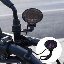YL-M01 Motorcycle Battery Voltage Monitoring M-STAR Intelligent Voltage Meter(Purple)