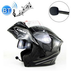 Soman 955 Skyeye Motorcycle Full / Open Face Bluetooth Helmet Headset Full Face, Supports Answer / Hang Up Calls(Black White)