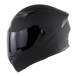 Soman SM-960 Motorcycle Electromobile Full Face Helmet Double Lens Protective Helmet(Matte Black with Smoke Lens)