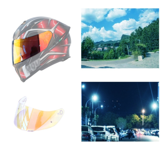 Motorcycle Helmet Visor Anti-UV Wind Shield Lens For AGV K1 / K3SV / K5(Aurora Red)